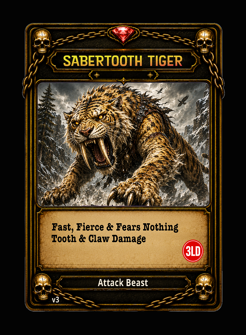 Sabertooth Tiger card