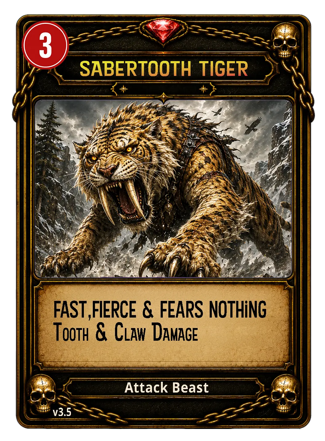 Sabertooth Tiger card