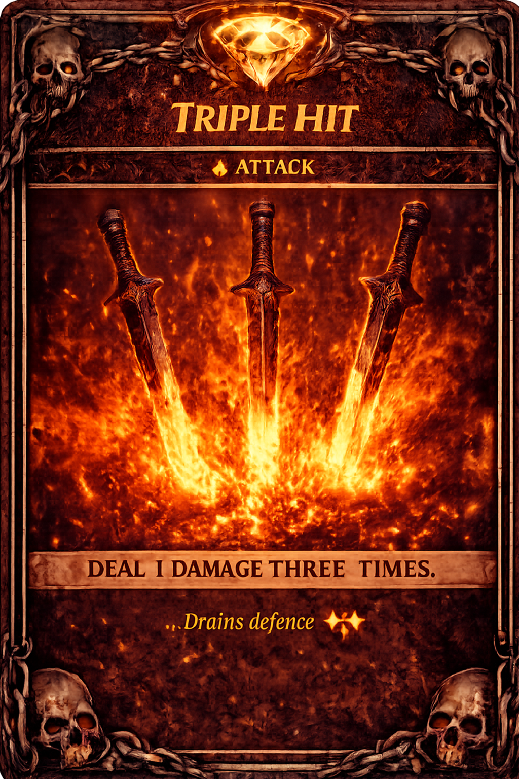 Triple Hit attack card